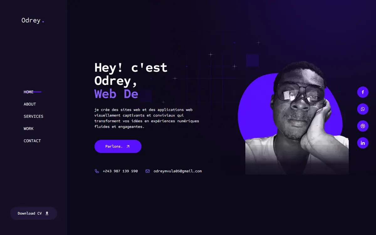 Aperçu du projet Portfolio odrey.dev